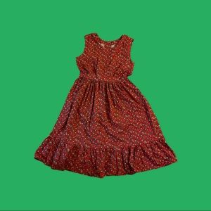 Christmas Holiday Vintage Handmade Red Band Print Apron